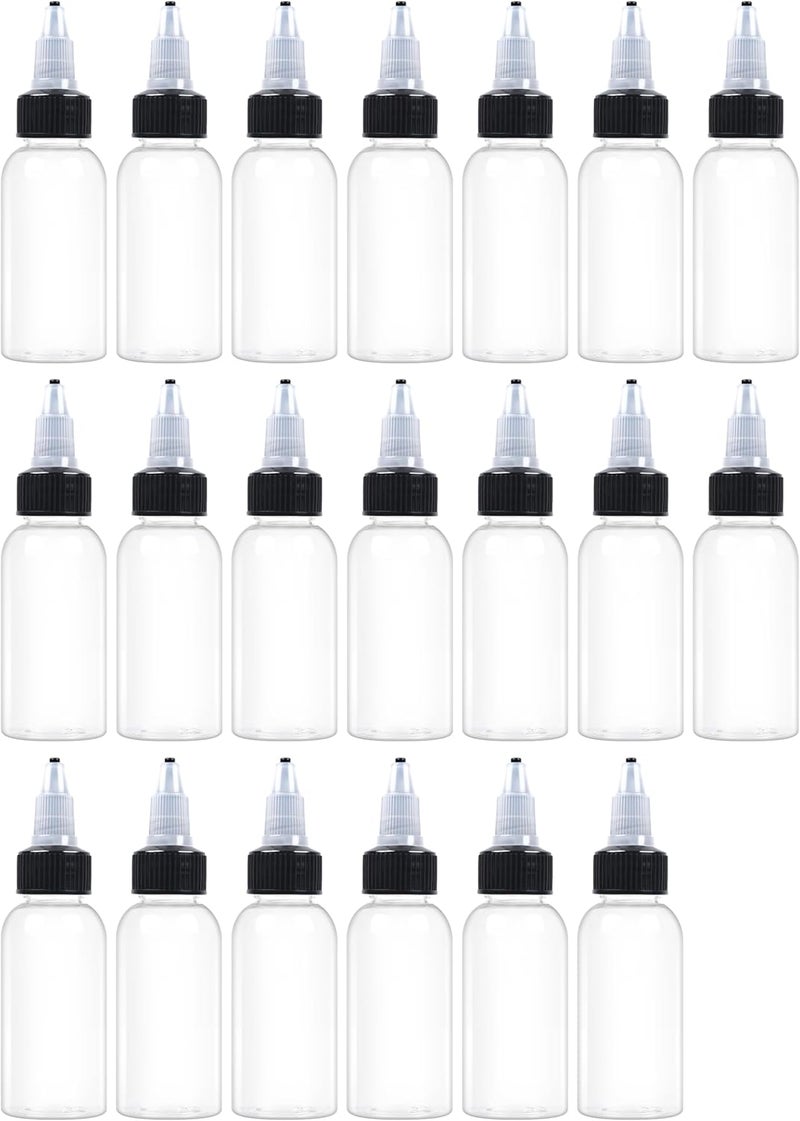 EOSAU 20 Pcs 1oz Plastic Squeeze Bottles with Twist Top Cap, 30ml Clear Dispensing Bottles, Empty Squirt Bottle for Liquids, Sauces, Arts, Crafts, Travel - Image 1